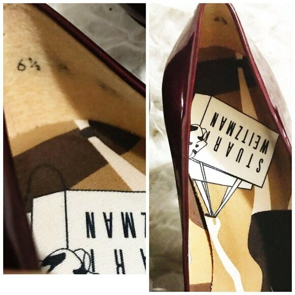 STUART WEITZMAN burgundy patent 'Honor Roll' size 6.5 - Picture 7 of 9